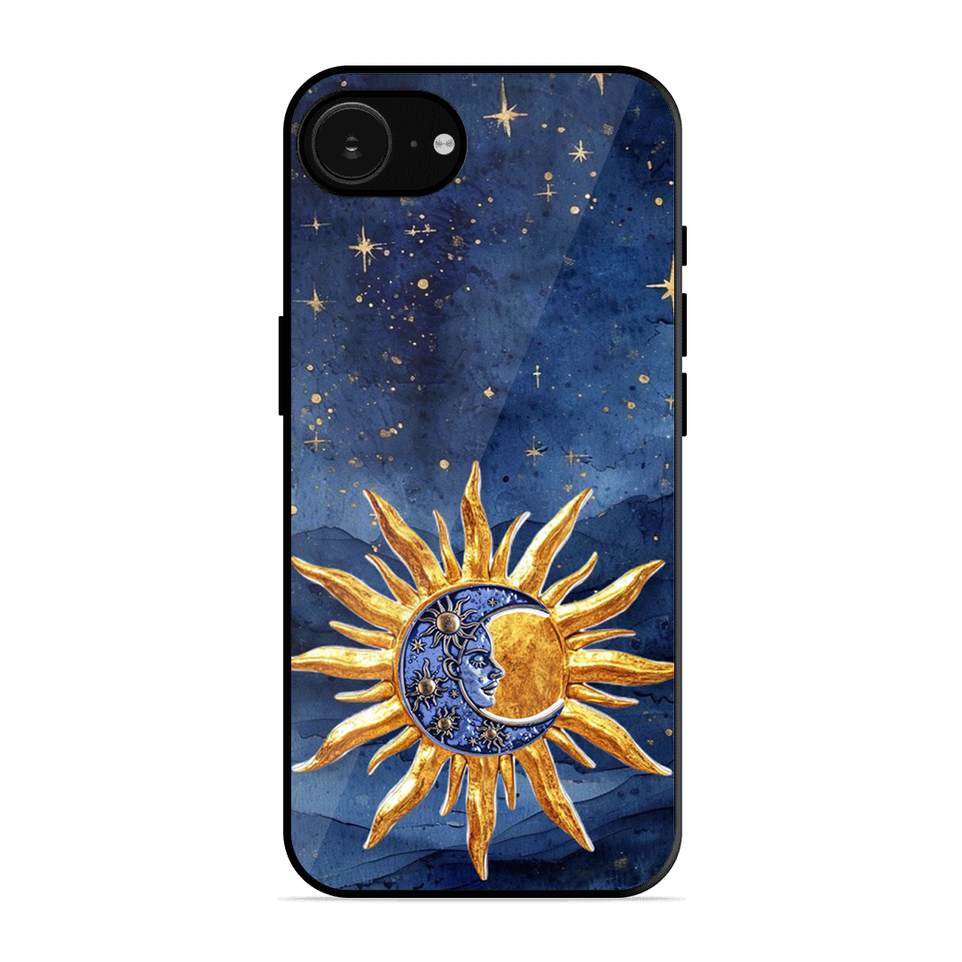 Vibrant Artistic Sun and Stars Printed Protective Phone Cover for iPhone 16e