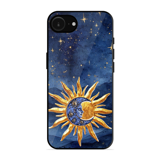 Vibrant Artistic Sun and Stars Printed Protective Phone Cover for iPhone 16e