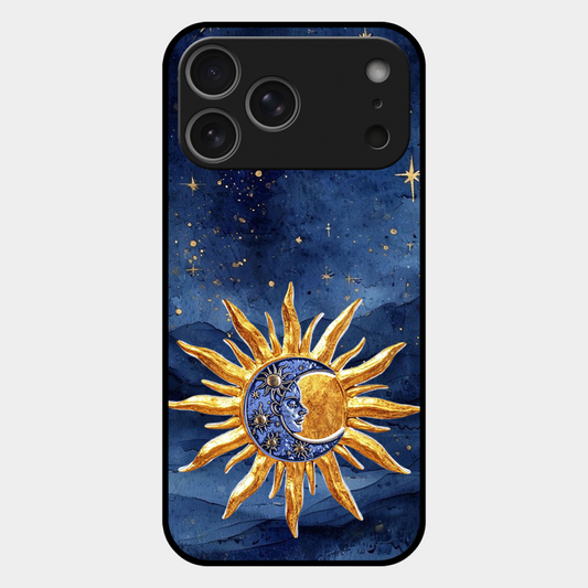 Vibrant Artistic Sun and Stars Printed Protective Phone Cover for iPhone 17 Pro Max