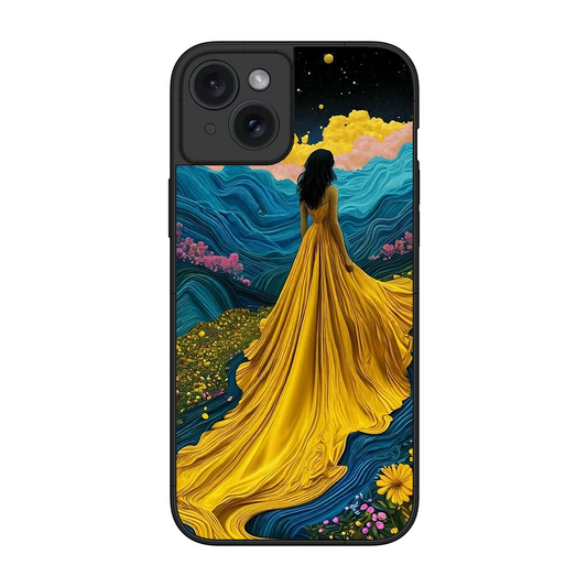 Blossom Girl Printed Protective Phone Cover for iPhone 15 Plus
