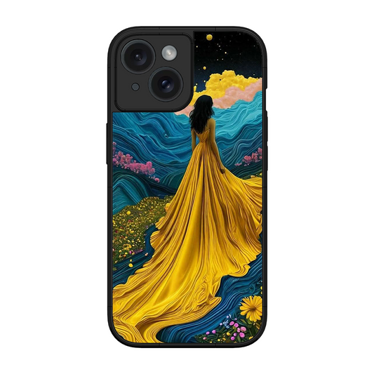 Blossom Girl Printed Protective Phone Cover for iPhone 15