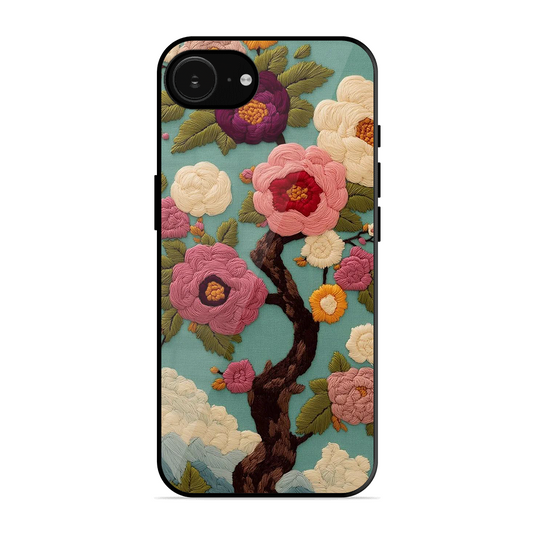 Embroidered Tree Printed Protective Phone Cover for iPhone 16e