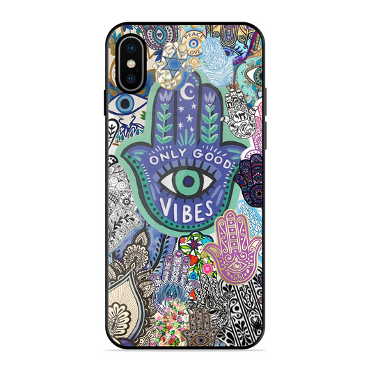 Only Good Vibes Printed Protective Phone Cover for iPhone X
