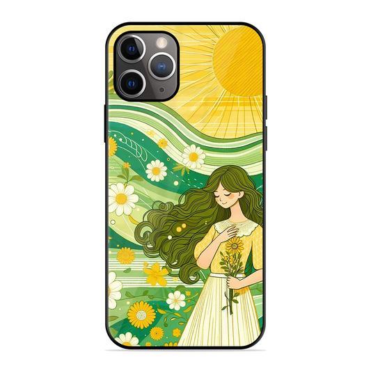 Floral Girl Printed Protective Phone Cover for iPhone 11 Pro Max