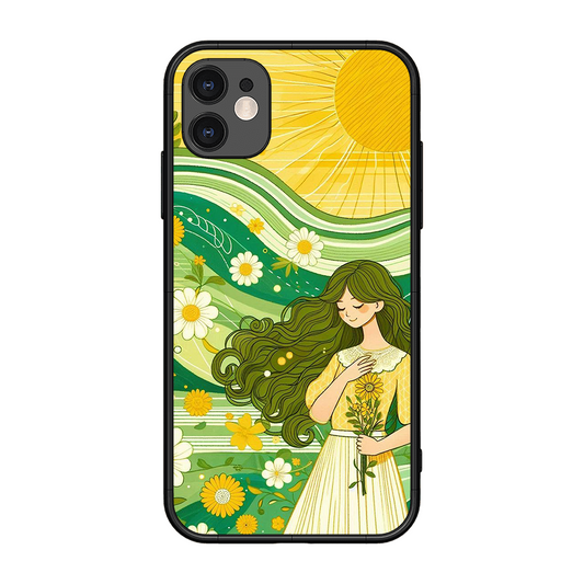 Floral Girl Printed Protective Phone Cover for iPhone 11