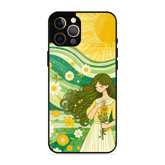 Floral Girl Printed Protective Phone Cover for iPhone 12 Pro Max