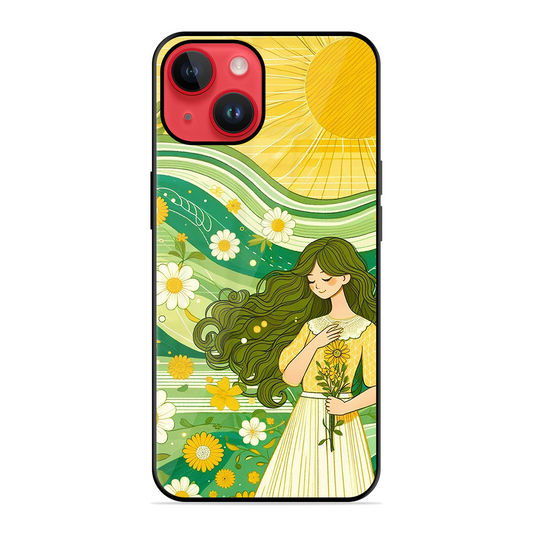 Floral Girl Printed Protective Phone Cover for iPhone 14