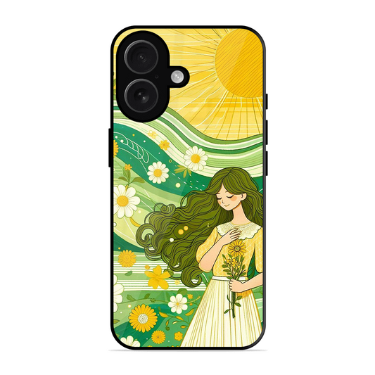 Floral Girl Printed Protective Phone Cover for iPhone 16
