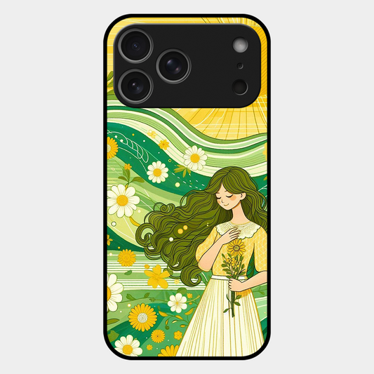 Floral Girl Printed Protective Phone Cover for iPhone 17 Pro Max