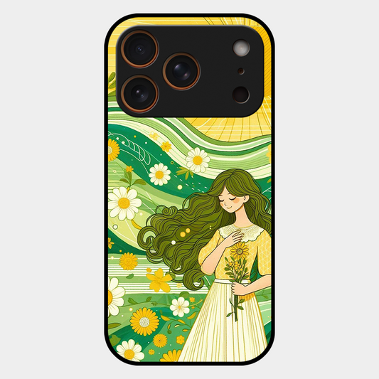 Floral Girl Printed Protective Phone Cover for iPhone 17 Pro