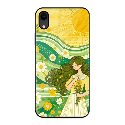 Floral Girl Printed Protective Phone Cover for iPhone XR
