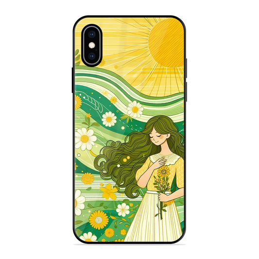 Floral Girl Printed Protective Phone Cover for iPhone XS