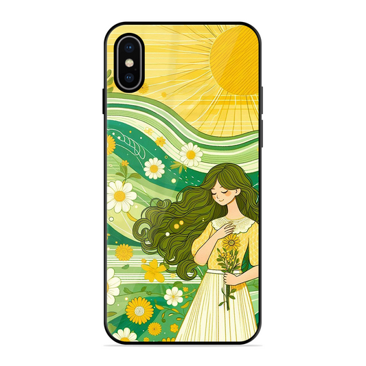 Floral Girl Printed Protective Phone Cover for iPhone X