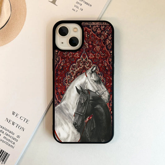 White&black unicorn Printed Protective case