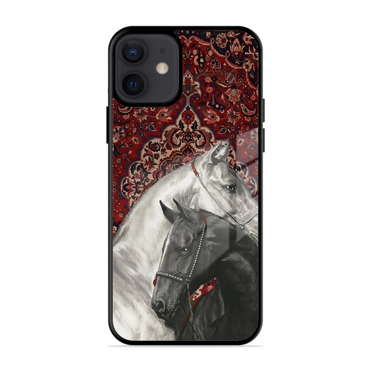 White Black Unicorn Printed Protective Phone Cover for iPhone 12 Mini
