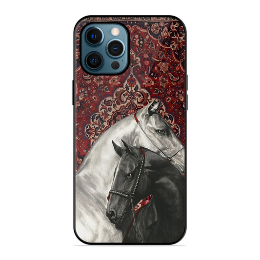 White Black Unicorn Printed Protective Phone Cover for iPhone 12 Pro