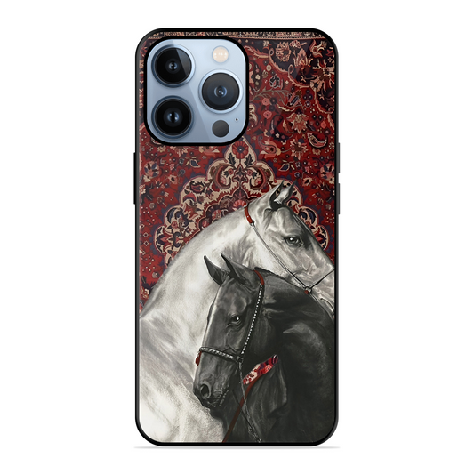 White Black Unicorn Printed Protective Phone Cover for iPhone 13 Pro