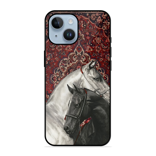 White Black Unicorn Printed Protective Phone Cover for iPhone 14 Plus
