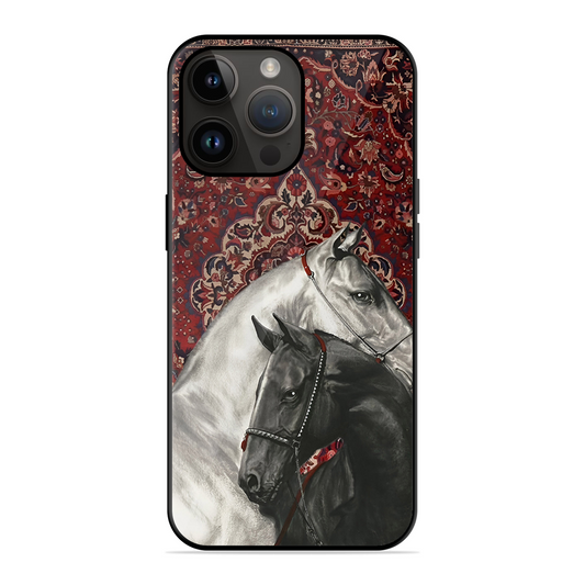 White Black Unicorn Printed Protective Phone Cover for iPhone 14 Pro