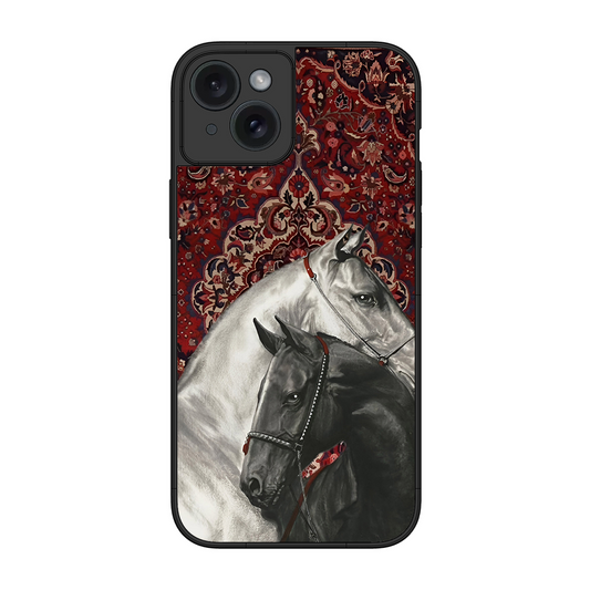 White Black Unicorn Printed Protective Phone Cover for iPhone 15 Plus
