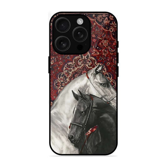 White Black Unicorn Printed Protective Phone Cover for iPhone 16 Pro Max