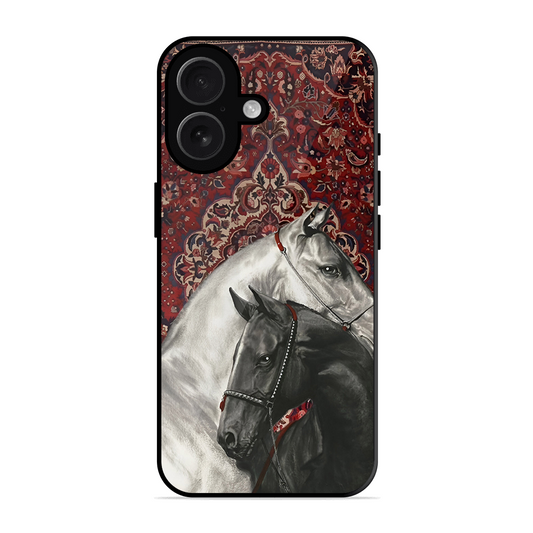 White Black Unicorn Printed Protective Phone Cover for iPhone 16