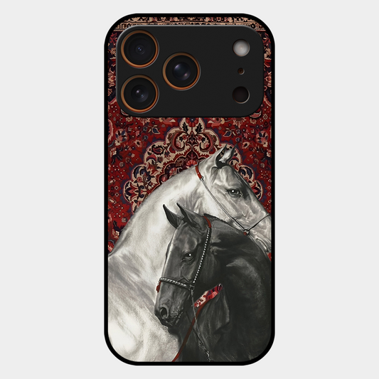 White Black Unicorn Printed Protective Phone Cover for iPhone 17 Pro
