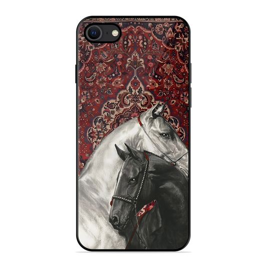 White Black Unicorn Printed Protective Phone Cover for iPhone SE 2020