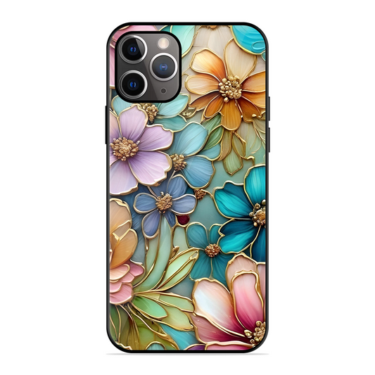 Colorful Flowers Printed Protective Phone Cover for iPhone 11 Pro Max