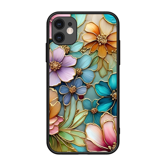 Colorful Flowers Printed Protective Phone Cover for iPhone 11