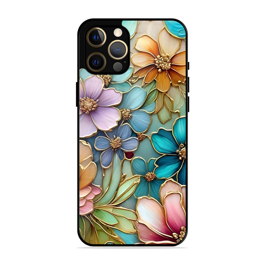 Colorful Flowers Printed Protective Phone Cover for iPhone 12 Pro Max