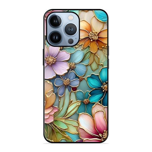 Colorful Flowers Printed Protective Phone Cover for iPhone 13 Pro Max