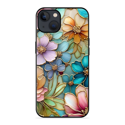 Colorful Flowers Printed Protective Phone Cover for iPhone 13