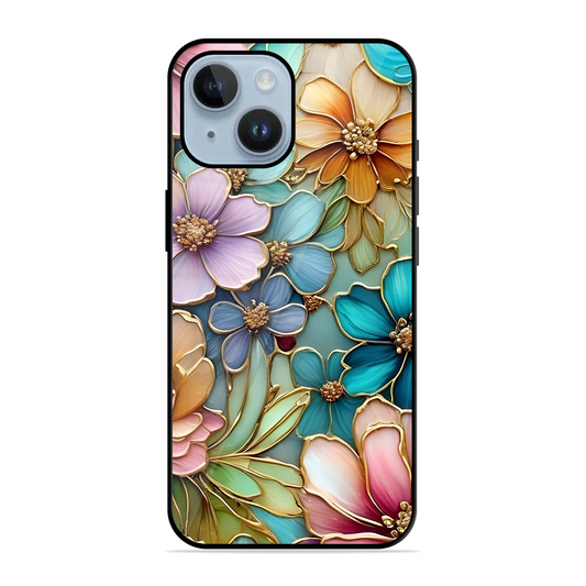 Colorful Flowers Printed Protective Phone Cover for iPhone 14 Plus