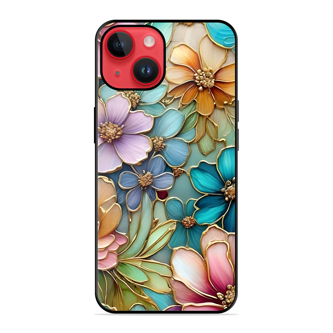 Colorful Flowers Printed Protective Phone Cover for iPhone 14