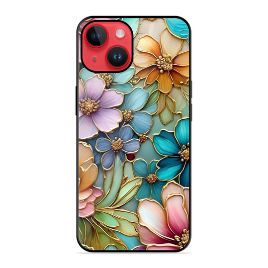 Colorful Flowers Printed Protective Phone Cover for iPhone 14