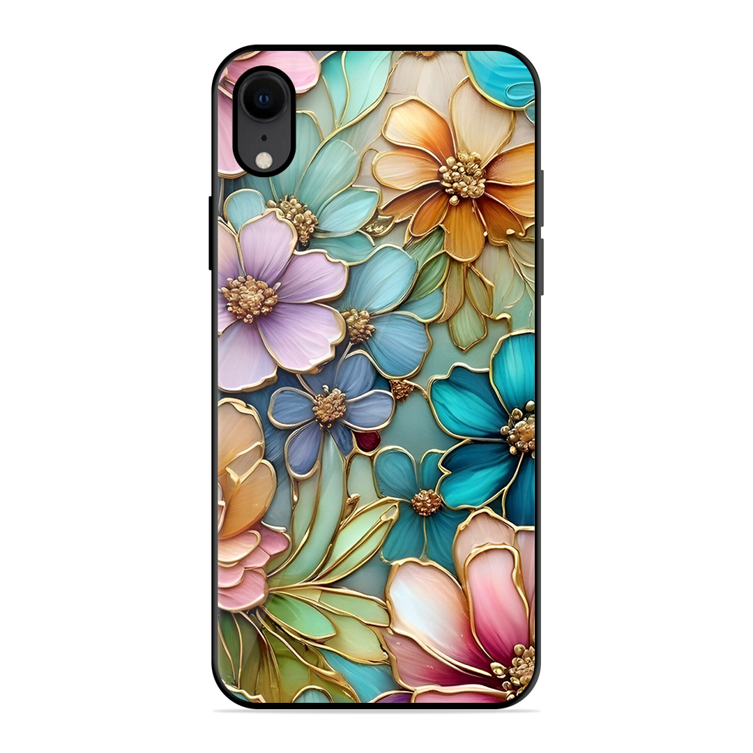 Colorful Flowers Printed Protective Phone Cover for iPhone XR