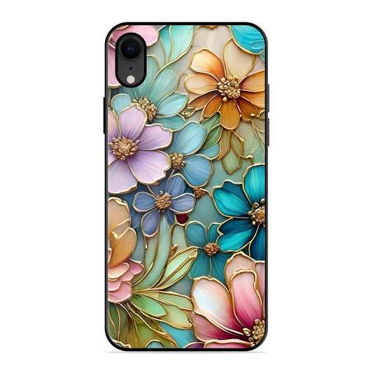 Colorful Flowers Printed Protective Phone Cover for iPhone XR
