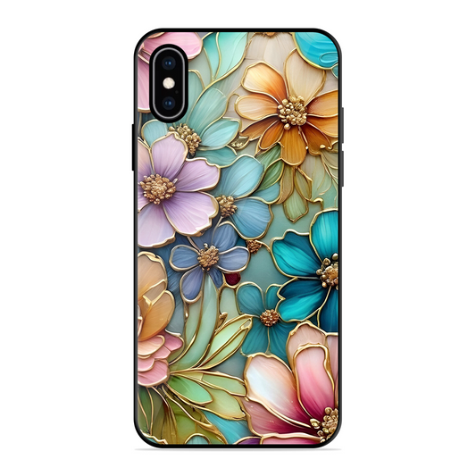 Colorful Flowers Printed Protective Phone Cover for iPhone XS Max