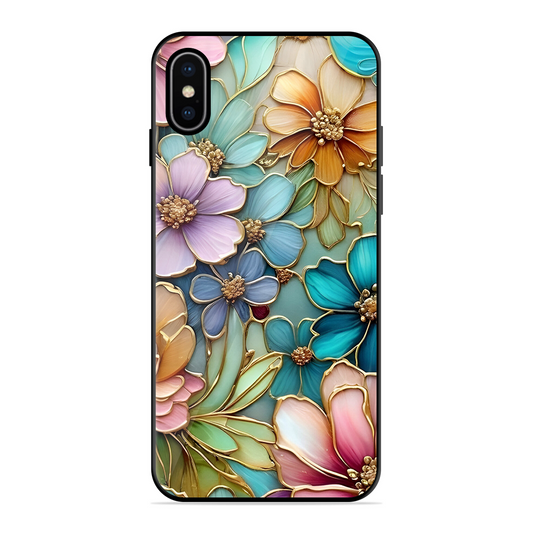 Colorful Flowers Printed Protective Phone Cover for iPhone X