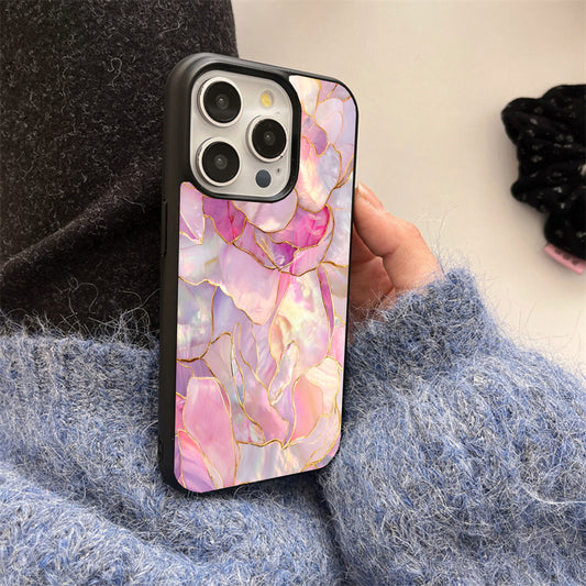 Pink with golden line Printed Protective case
