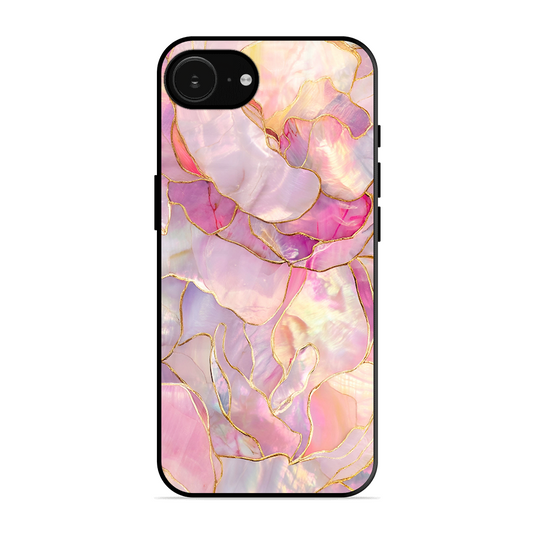 Pink with Golden Lines Printed Protective Phone Cover for iPhone 16e