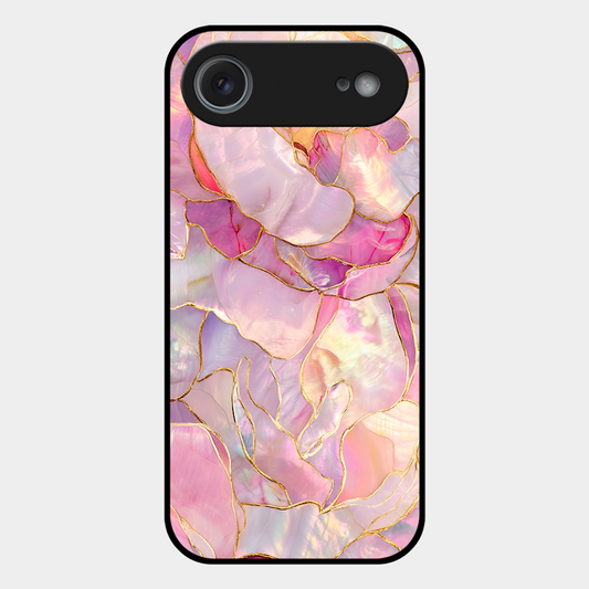 Pink with Golden Lines Printed Protective Phone Cover for iPhone Air