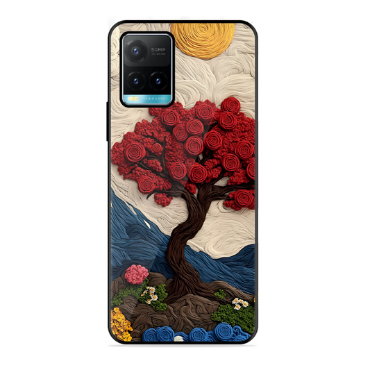 Nature Tree Printed Protective Phone Cover for Vivo Y33S