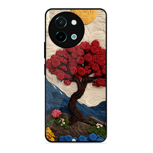 Nature Tree Printed Protective Phone Cover for Vivo Y38 5G