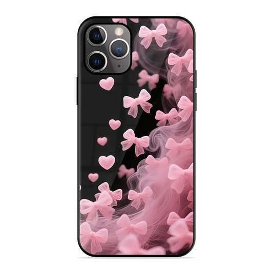 Pink Bow Hearts Printed Protective Phone Cover for iPhone 11 Pro Max