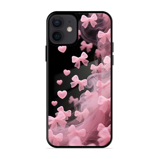 Pink Bow Hearts Printed Protective Phone Cover for iPhone 12 Mini
