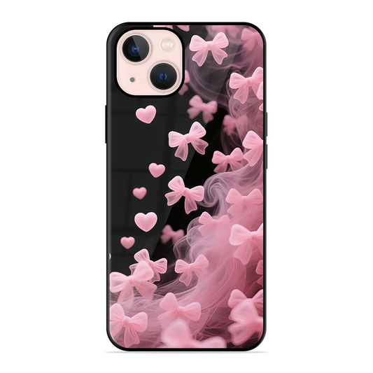 Pink Bow Hearts Printed Protective Phone Cover for iPhone 13 Mini