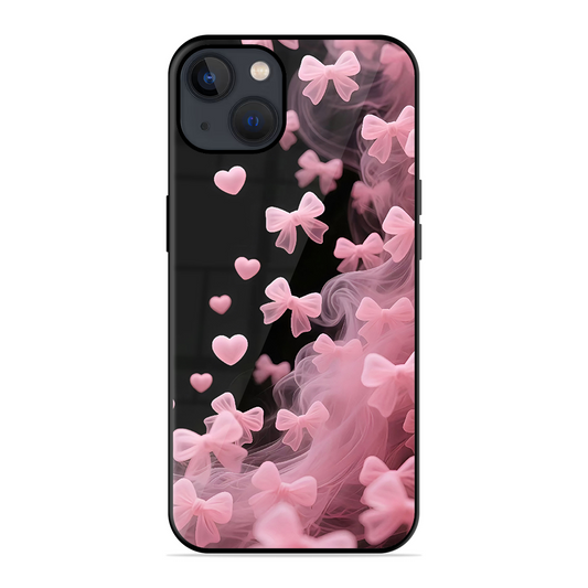 Pink Bow Hearts Printed Protective Phone Cover for iPhone 13