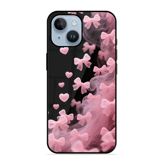 Pink Bow Hearts Printed Protective Phone Cover for iPhone 14 Plus
